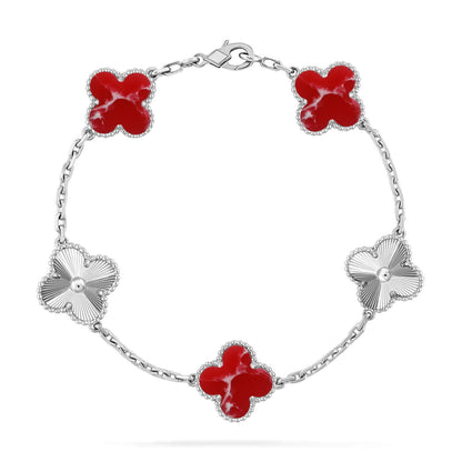 [⭐Luxery]CLOVER 5 MOTIF RED PATTERN BRACELET COLLECTION