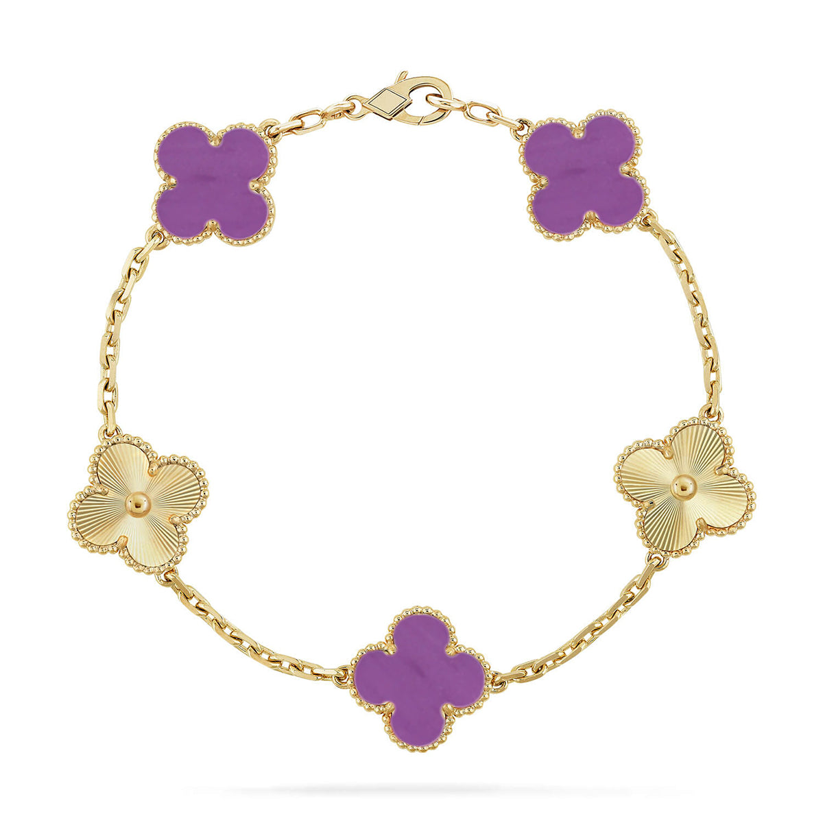 [⭐Luxery] CLOVER 5 MOTIF VIOLET BRACELET COLLECTION