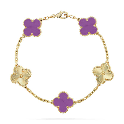 [⭐Luxery] CLOVER 5 MOTIF VIOLET BRACELET COLLECTION
