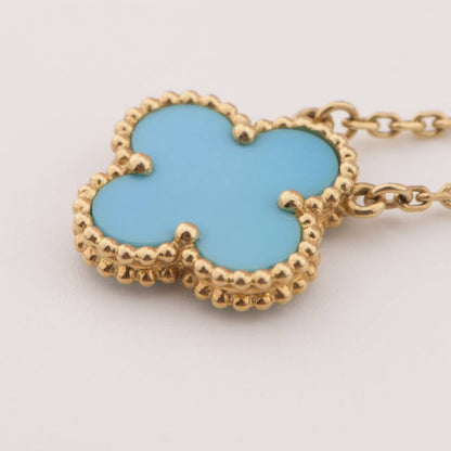 [⭐Luxery]CLOVER 15MM VINTAGE TURQUOISE NECKLACE