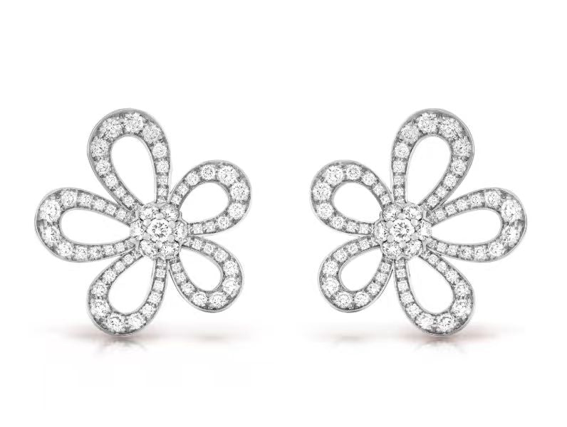[⭐Luxery]FLOWERLACE EARRINGS FULL DIAMONDS