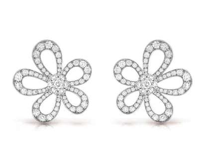 [⭐Luxery]FLOWERLACE EARRINGS FULL DIAMONDS