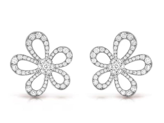 [⭐Luxery]FLOWERLACE EARRINGS FULL DIAMONDS