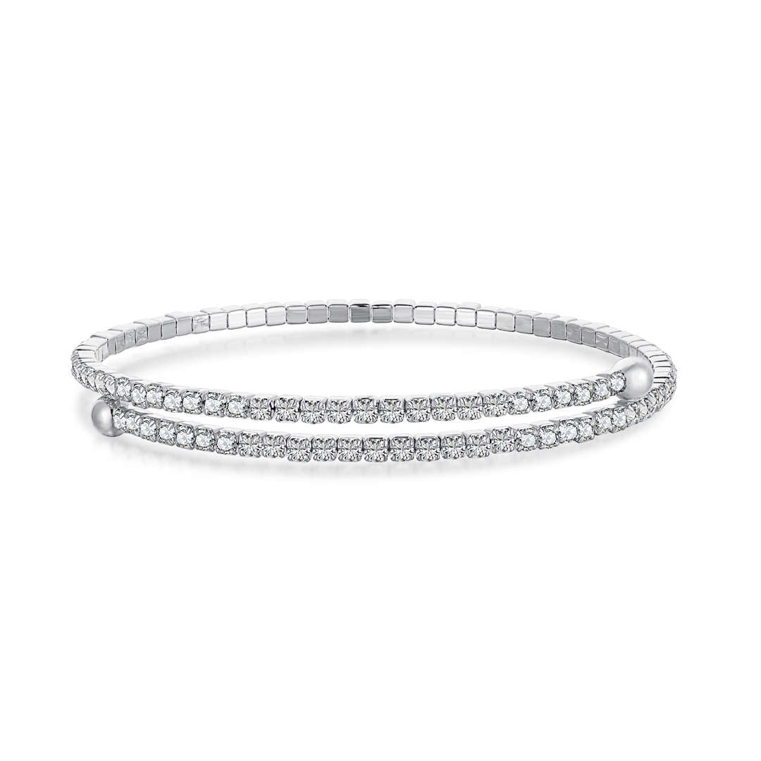 [Luxery Jewelry]Row of Diamonds Round Fashion Bracelet