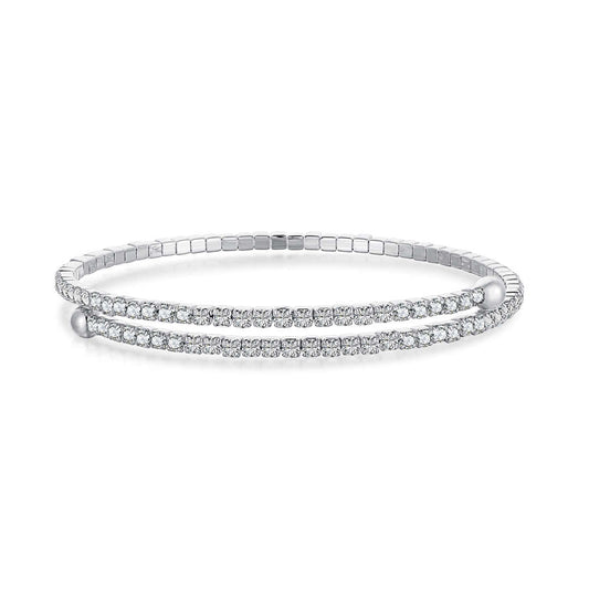 [Luxery Jewelry]Row of Diamonds Round Fashion Bracelet