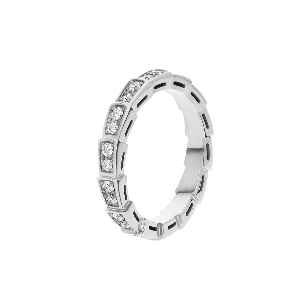 [⭐Luxery]SERPENTI RING SILVER DIAMOND PAVED 3MM