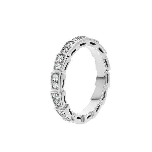 [⭐Luxery]SERPENTI RING SILVER DIAMOND PAVED 3MM