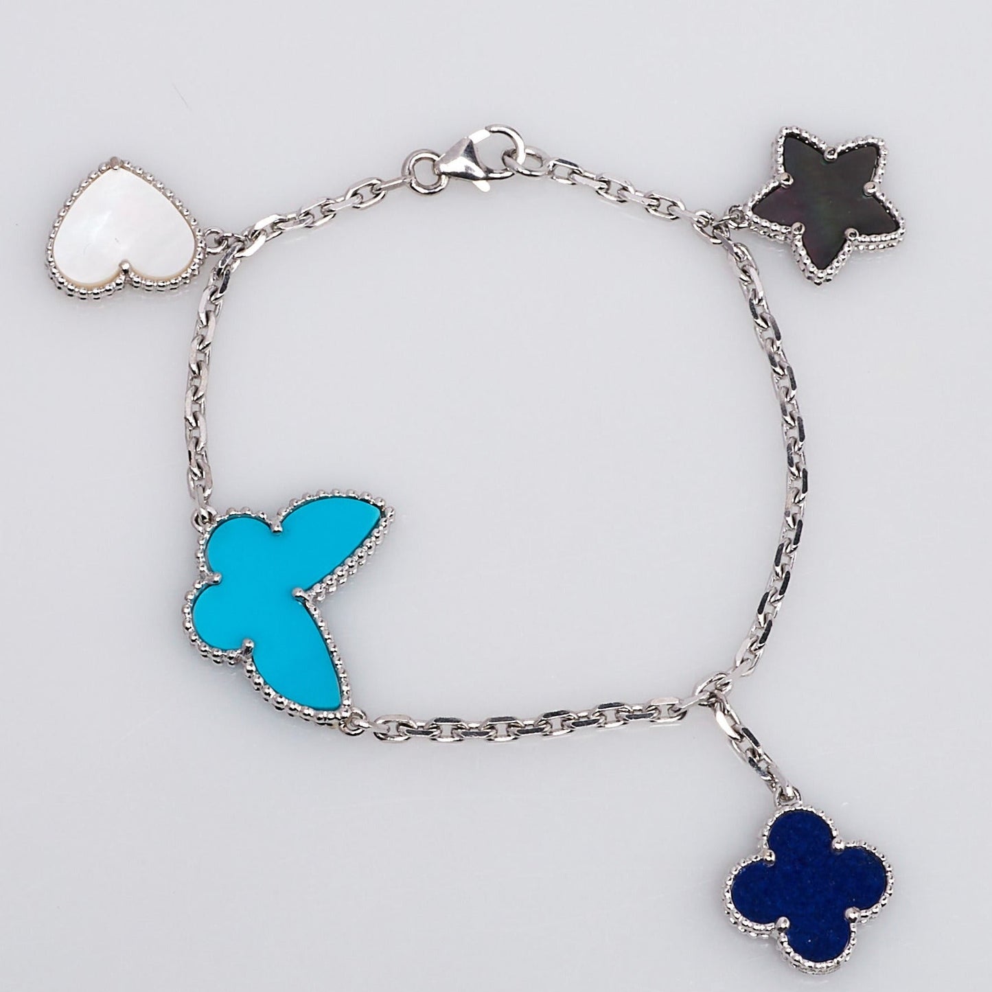 [⭐Luxery]LUCKY SPRING SILVER BRACELET 4 MOTIF