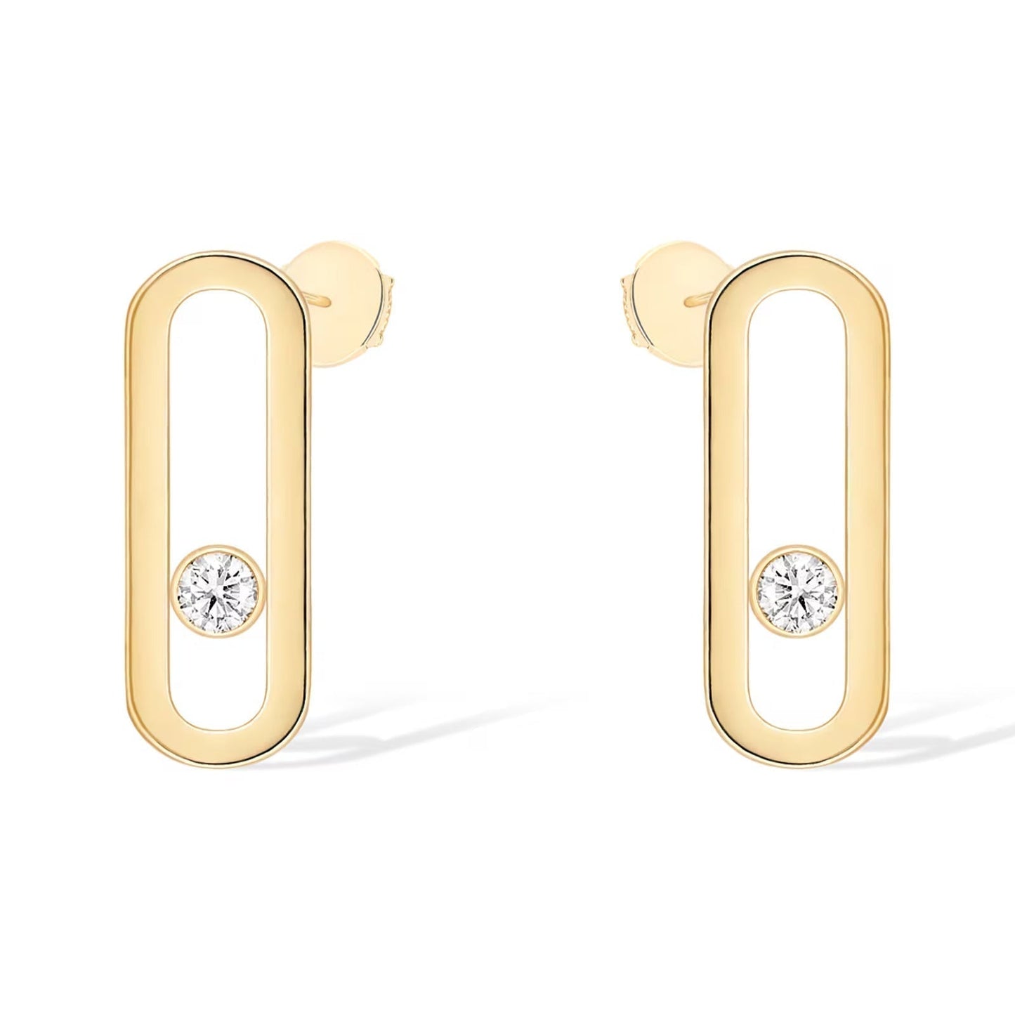 [⭐Luxery]MOVE UNO SMALL 1 DIAMOND EARRINGS