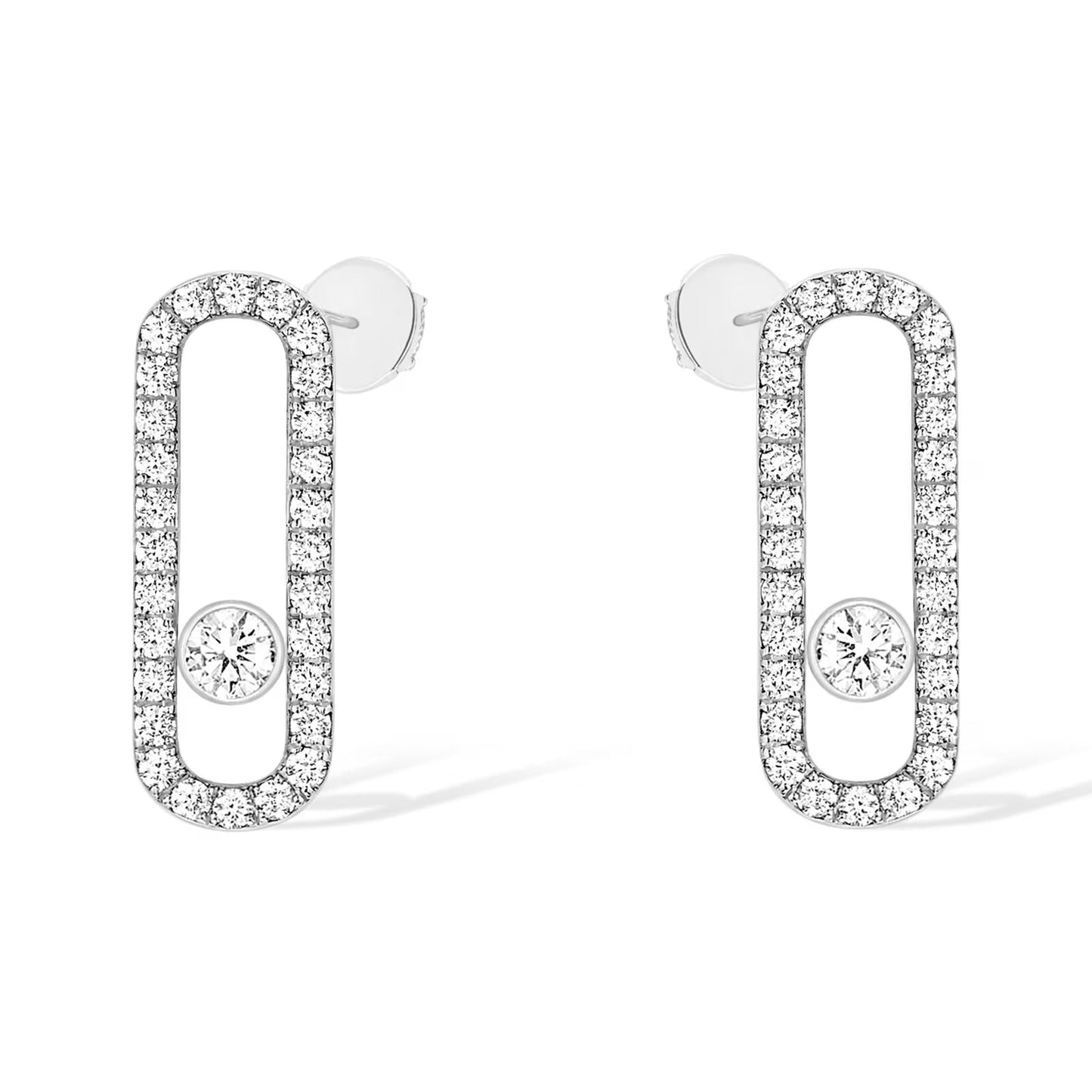 [⭐Luxery]MOVE UNO STUD DIAMOND PAVED EARRINGS