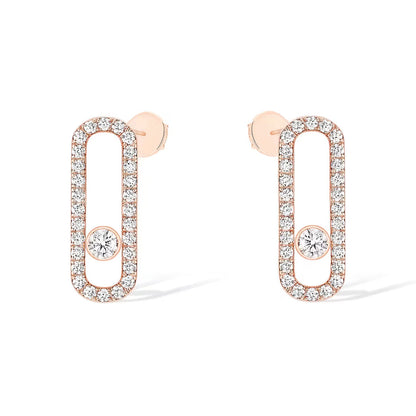 [⭐Luxery]MOVE UNO STUD DIAMOND PAVED EARRINGS
