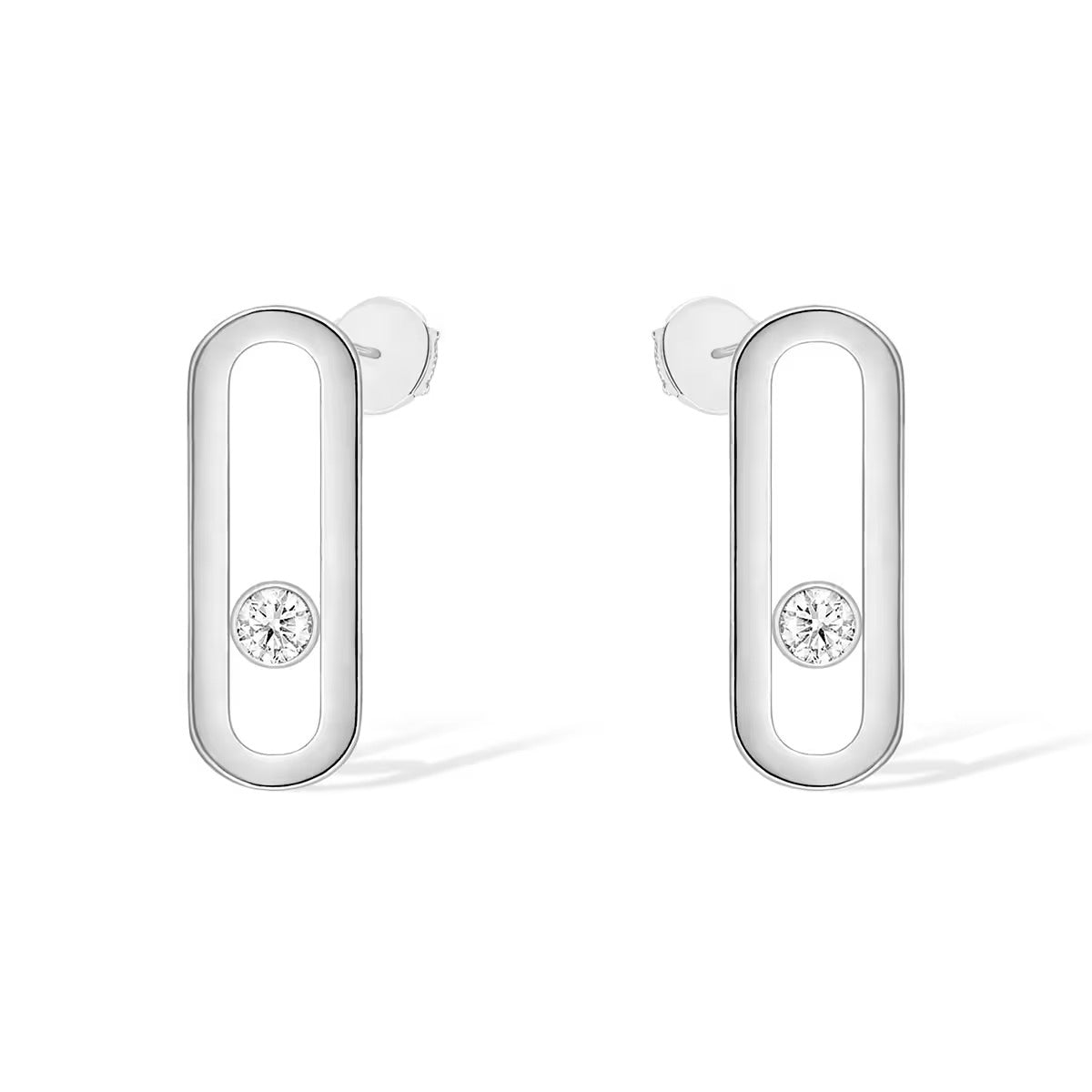 [⭐Luxery]MOVE UNO SMALL 1 DIAMOND EARRINGS