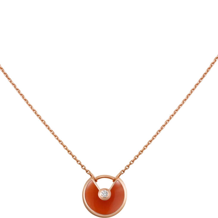 [⭐Luxery]AMULETTE GOLD CARNELIAN ONYX NECKLACE