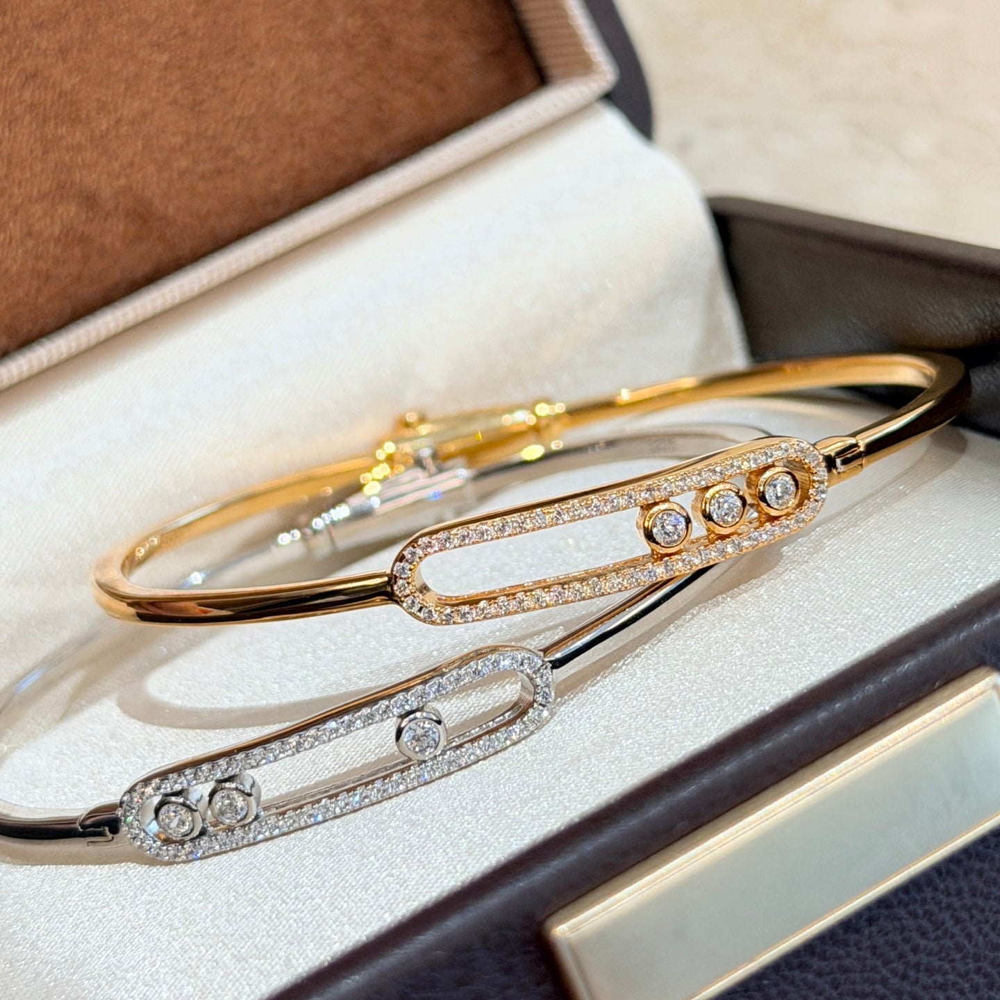 [⭐Luxery]Move Pavé Diamond Bangle Bracelet M