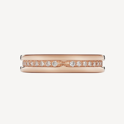 [⭐Luxery]ZERO 1 ONE-BAND PAVED DIAMONDS ON THE SPIRAL RING