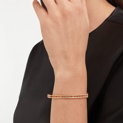 [⭐Luxery]ZERO 1 SPIRAL LOGO PINK GOLD BRACELET