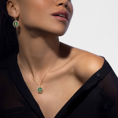 [⭐Luxery]Demo MOVE 1 DIAMOND MALACHITE GOLD DIAMOND NECKLACE