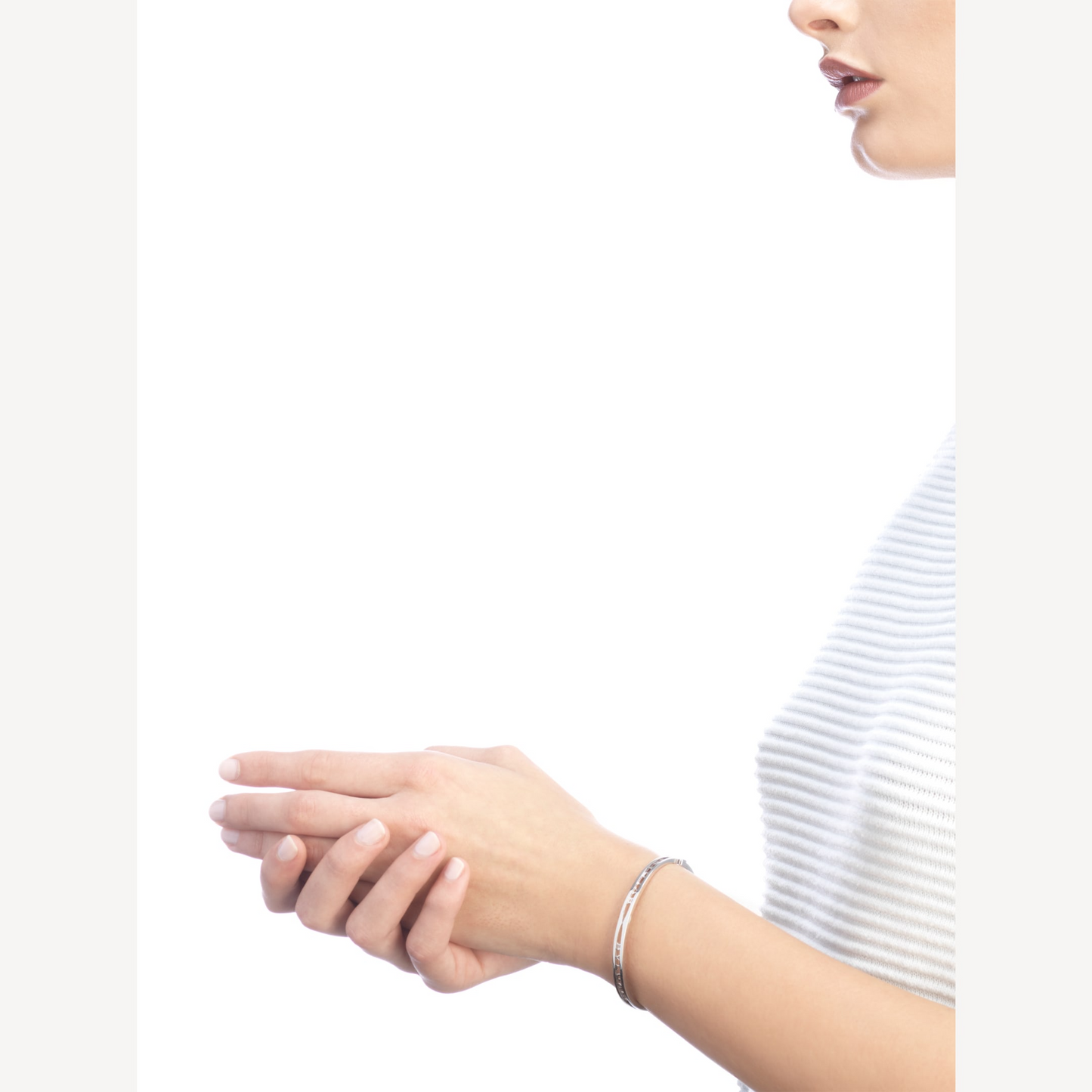 [⭐Luxery]ZERO 1 SPIRAL LOGO SILVER BRACELET