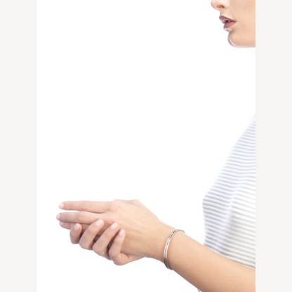 [⭐Luxery]ZERO 1 SPIRAL LOGO SILVER BRACELET