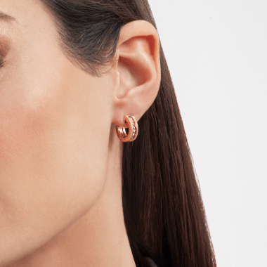 [⭐Luxery]ZERO 1 ROCK GOLD EARRINGS WITH STUDDED SPIRAL AND PAVED DIAMONDS