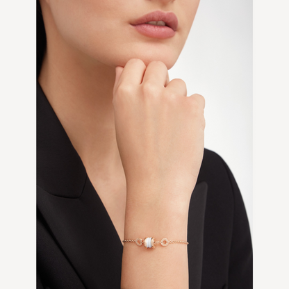 [⭐Luxery]ZERO 1 SOFT PINK GOLD AND WHITE CERAMIC BRACELET