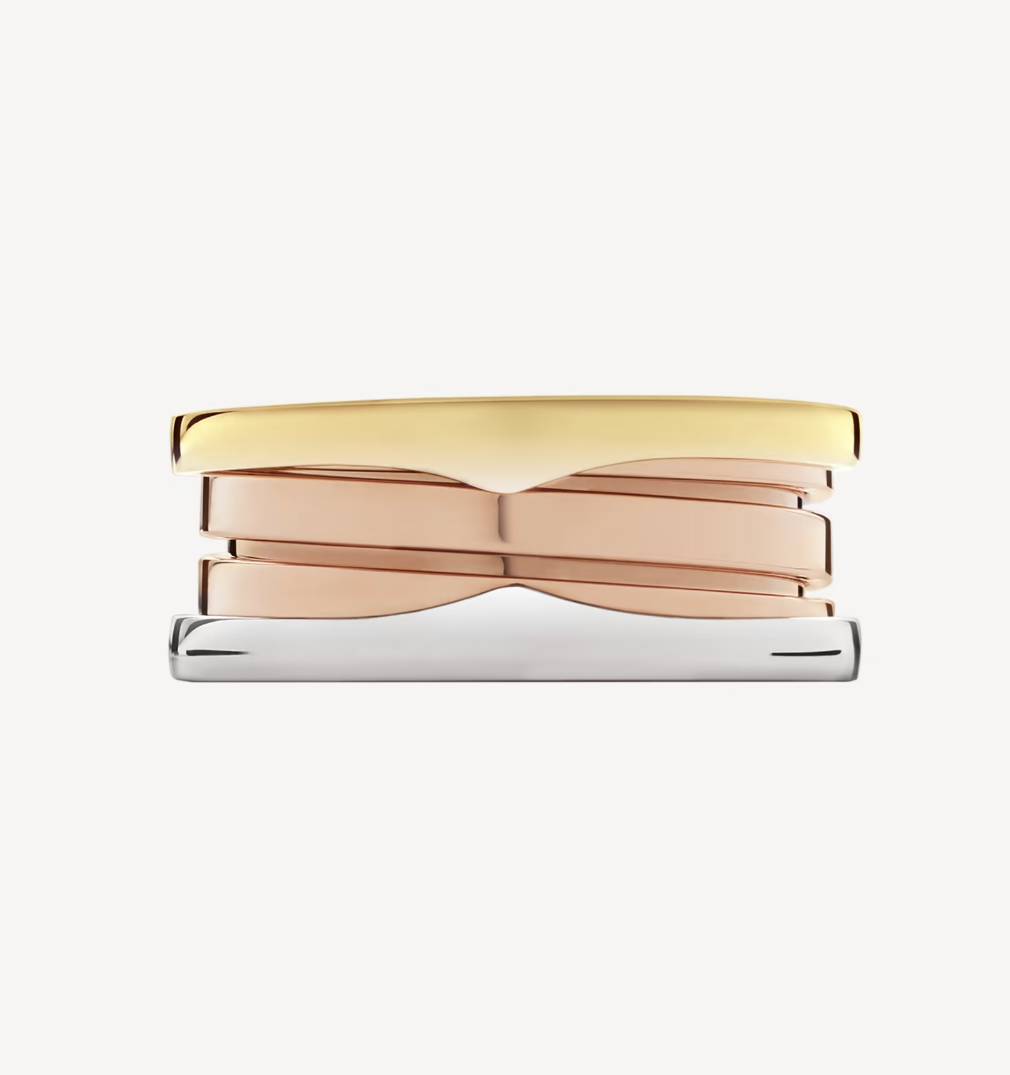 [⭐Luxery]ZERO 1 THREE-BAND ROSE WHITE AND YELLOW RING
