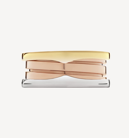 [⭐Luxery]ZERO 1 THREE-BAND ROSE WHITE AND YELLOW RING