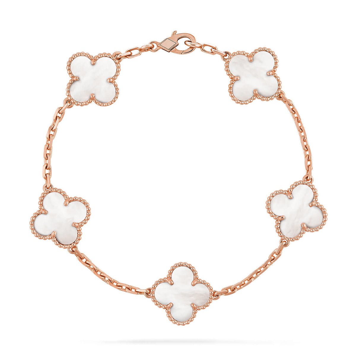 [⭐Luxery]CLOVER WHITE PEARL MOP 5 MOTIF BRACELET COLLECTION