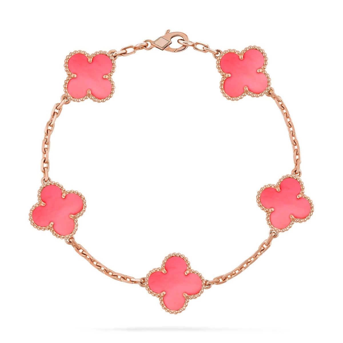 [⭐Luxery] CLOVER 5 MOTIFS  PINK MOP BRACELET COLLECTION