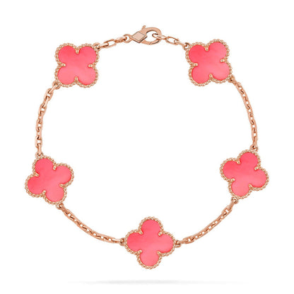 [⭐Luxery] CLOVER 5 MOTIFS  PINK MOP BRACELET COLLECTION