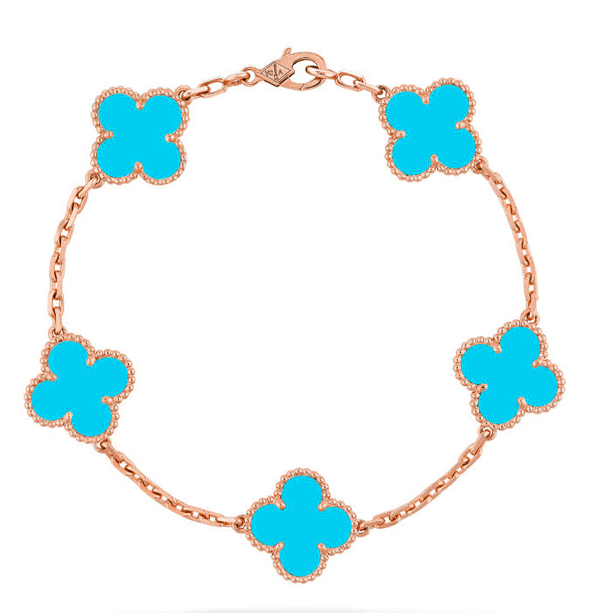 [⭐Luxery] CLOVER 5 MOTIF TURQUOISE BRACELET COLLECTION