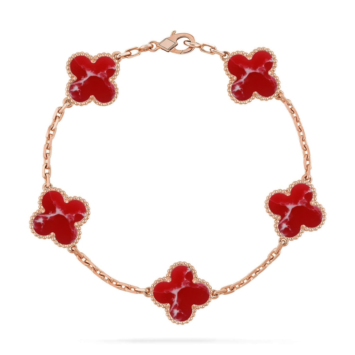 [⭐Luxery]CLOVER 5 MOTIF RED PATTERN BRACELET COLLECTION