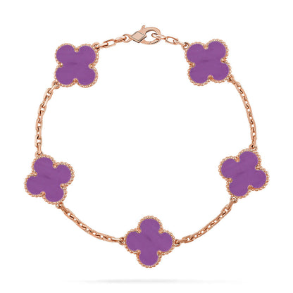 [⭐Luxery] CLOVER 5 MOTIF VIOLET BRACELET COLLECTION