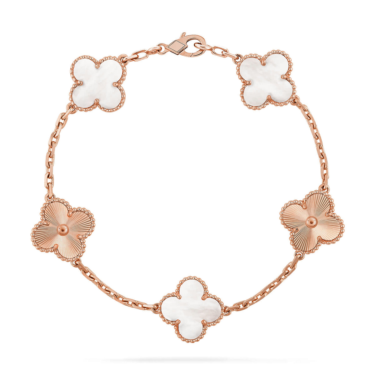 [⭐Luxery]CLOVER WHITE PEARL MOP 5 MOTIF BRACELET COLLECTION