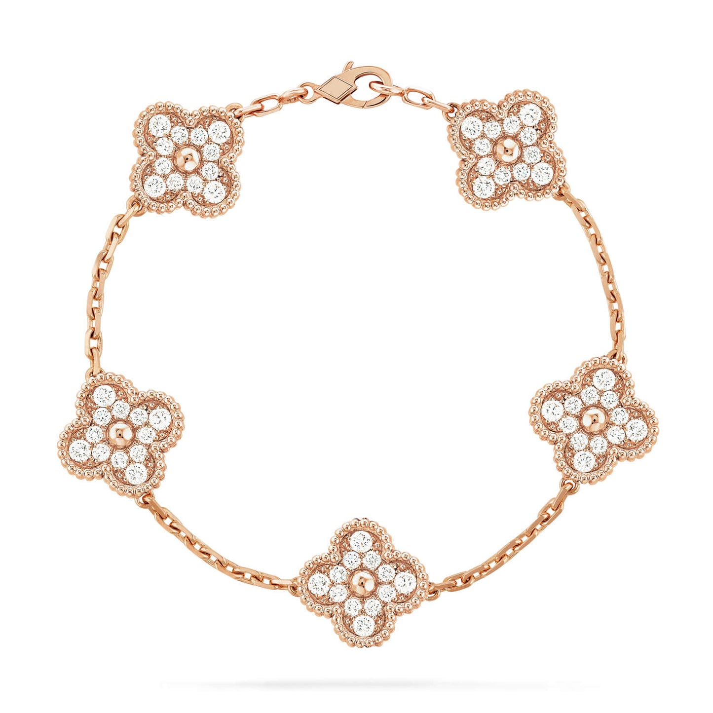 [⭐Luxery] CLOVER 5 MOTIF FULL DIAMOND BRACELET COLLECTION