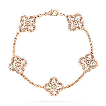 [⭐Luxery] CLOVER 5 MOTIF FULL DIAMOND BRACELET COLLECTION