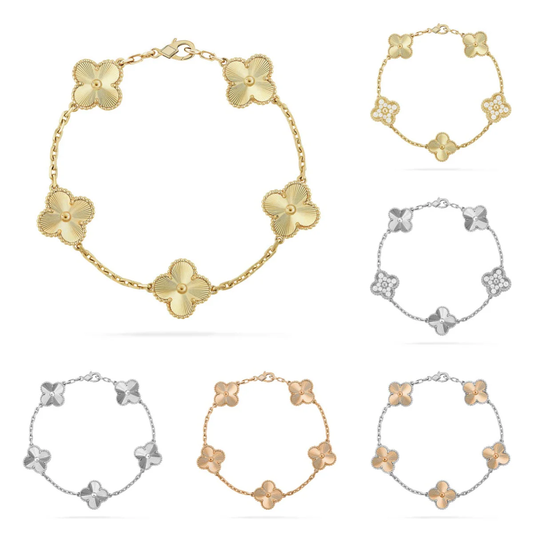 [⭐Luxery] CLOVER 5 MOTIF LASER BRACELET COLLECTION