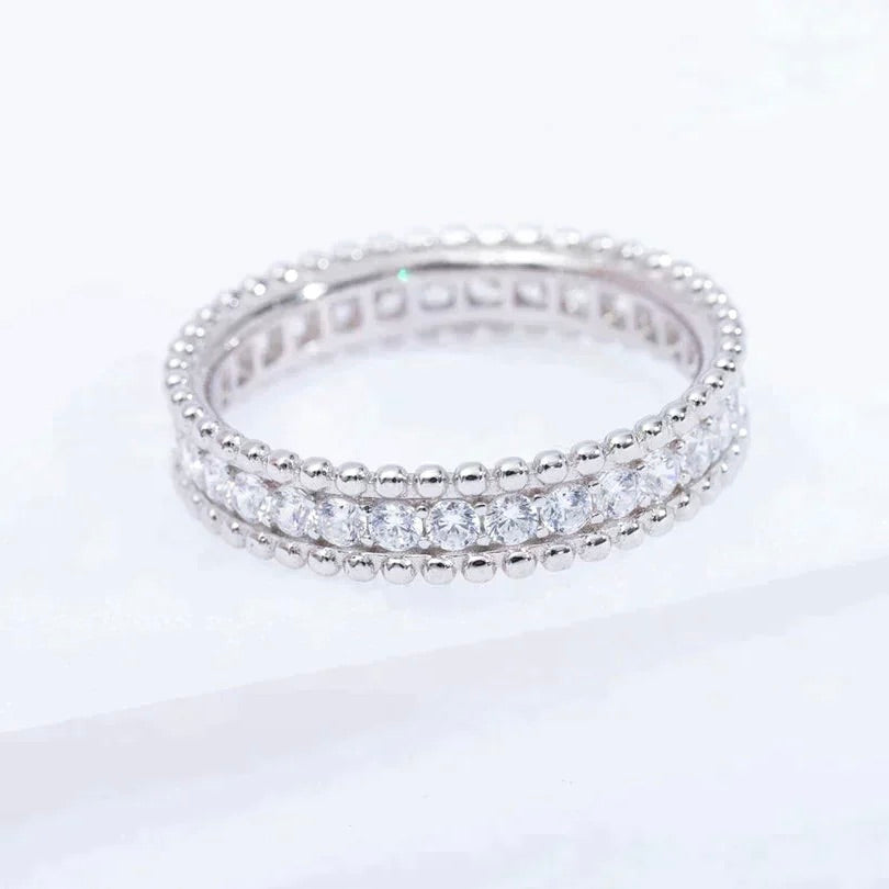 [⭐Luxery]PERLEE DIAMOND SILVER RING