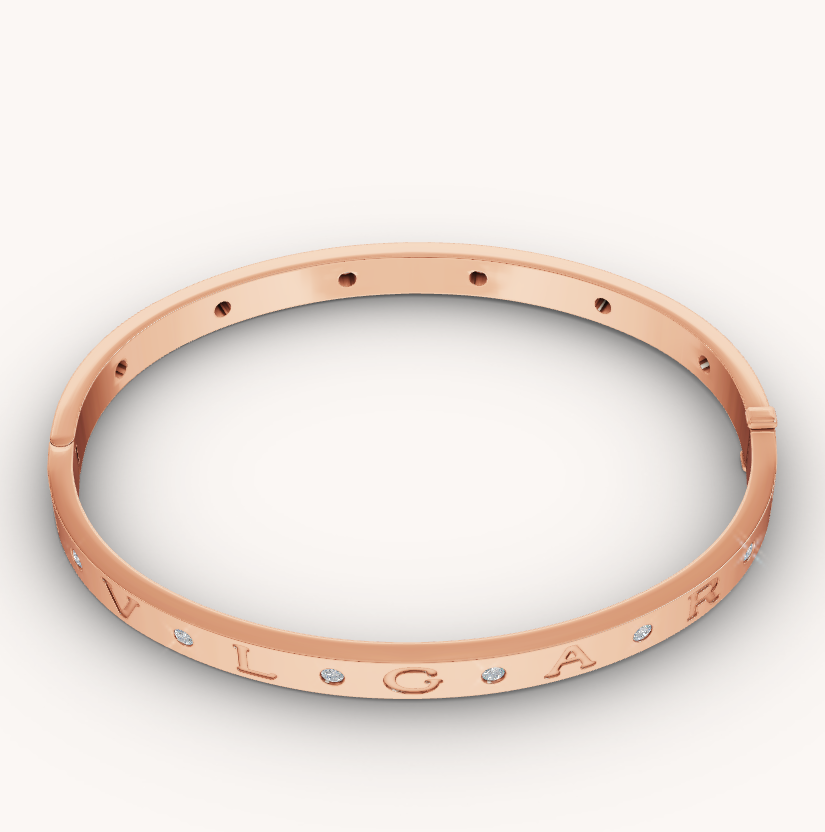 [⭐Luxery]ZERO 1 PINK GOLD 12 DIAMONDS BRACELET