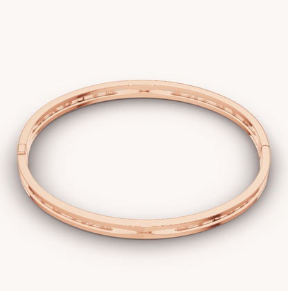 [⭐Luxery]ZERO 1 SPIRAL LOGO PINK GOLD BRACELET