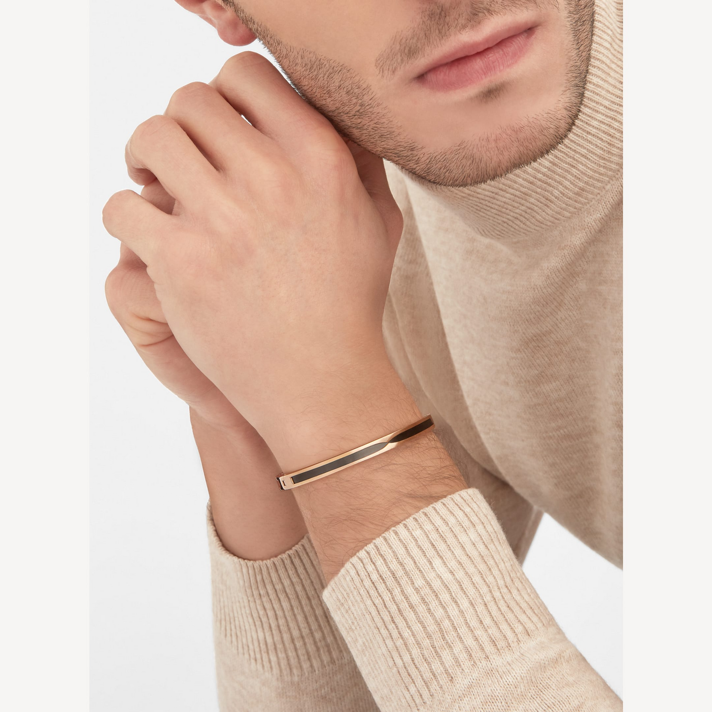 [⭐Luxery]ZERO 1 PINK GOLD WITH BLACK CERAMIC BRACELET