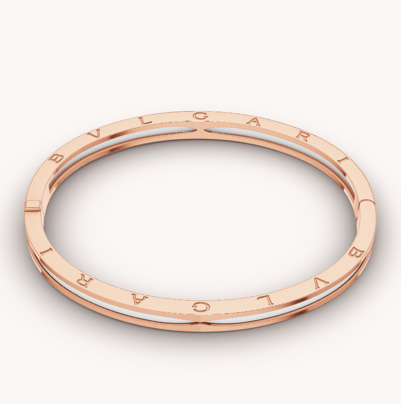 [⭐Luxery]ZERO 1 PINK GOLD WITH WHITE CERAMIC BRACELET