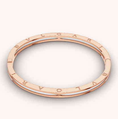 [⭐Luxery]ZERO 1 PINK GOLD WITH WHITE CERAMIC BRACELET