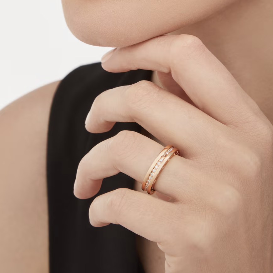 [⭐Luxery]ZERO 1 ONE-BAND PAVED DIAMONDS ON THE SPIRAL RING