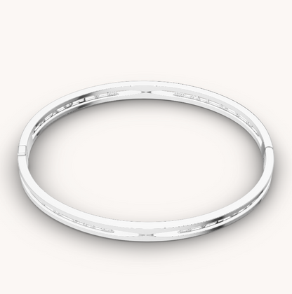 [⭐Luxery]ZERO 1 SPIRAL LOGO SILVER BRACELET