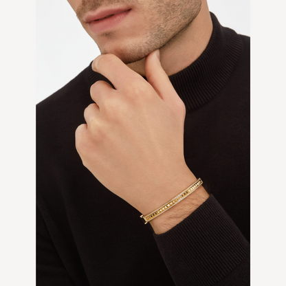 [⭐Luxery]ZERO 1 SPIRAL AND PAVED DIAMOND GOLD BRACELET