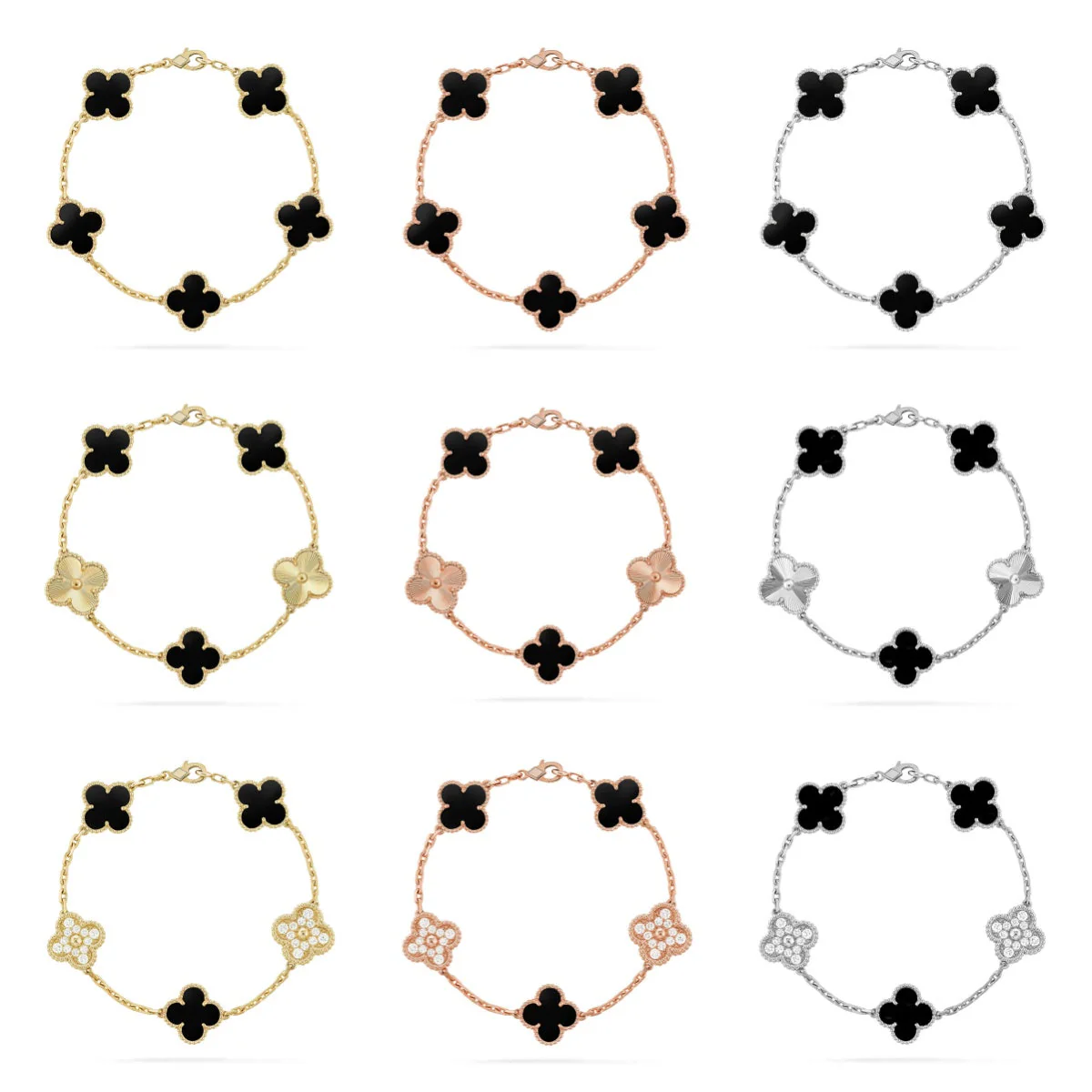 [⭐Luxery] CLOVER 5 MOTIF ONYXS BRACELET COLLECTION