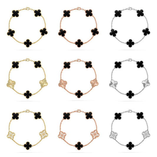[⭐Luxery] CLOVER 5 MOTIF ONYXS BRACELET COLLECTION