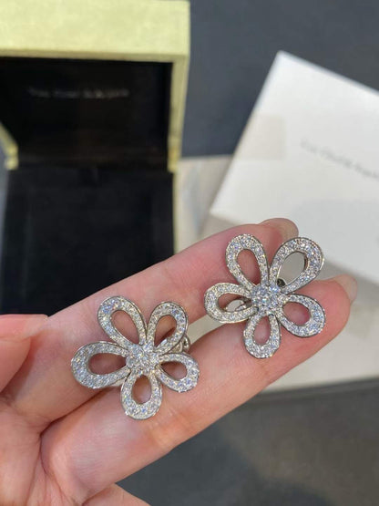 [⭐Luxery]FLOWERLACE EARRINGS FULL DIAMONDS