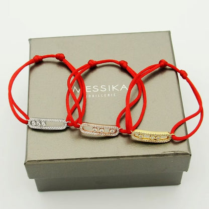 [⭐Luxery]Messika Care(s) pink cord pavé bracelet